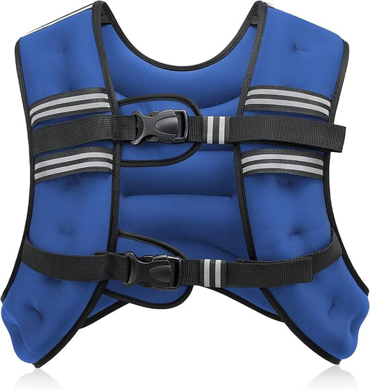 ZELUS Weighted Vest, 6lb/8lb/12lb/16lb/20lb/25lb/30lb Weight Vest with Reflective Stripe for Workout, Strength Training, Running, Fitness, Muscle Building, Weight Loss, Weightlifting
