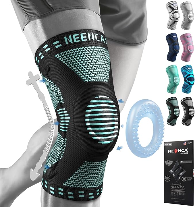 NEENCA Professional Knee Brace for Women/Men, Knee Support with Patella Pad & Side Stabilizers, Compression Knee Sleeve for Knee Joint Pain, Meniscus Tear, ACL, PCL, Runner, Workout - FSA/HSA Approved