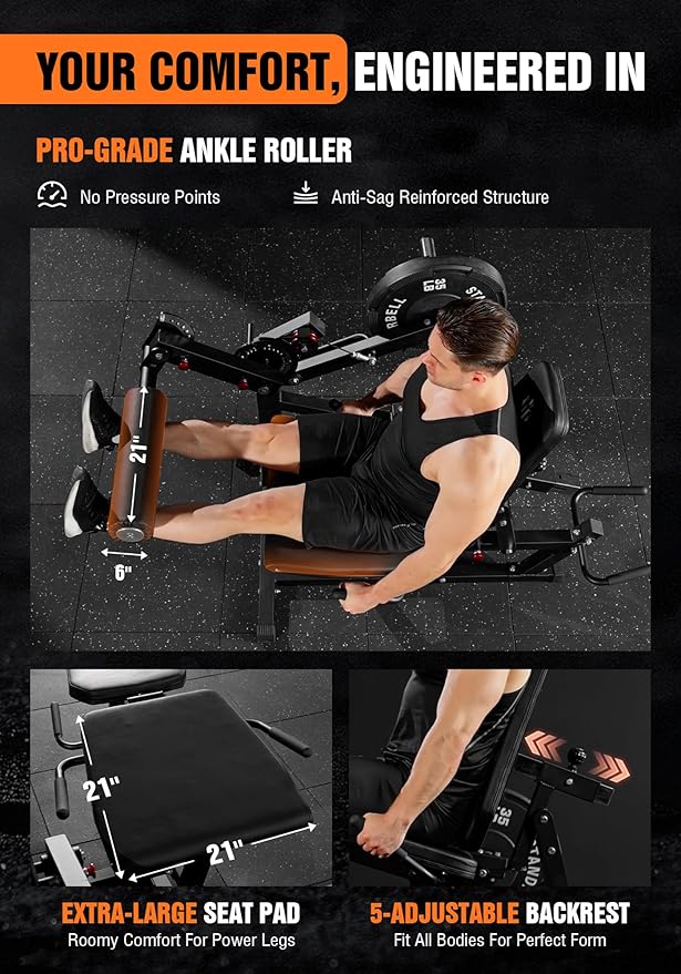 Mikolo Leg Extension and Curl Machine, Adjustable Leg Curl Machine, Seated Leg Extension and Lying Curl Machine for Home Gym, Leg Workout Equipment with Cable System