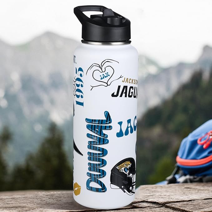 The Memory Company Officially Licensed NFL 34oz Water Bottle - Premium Stainless Steel Double-Wall Insulated, Leakproof Design
