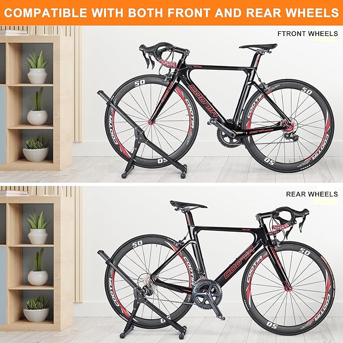 CXWXC Bicycle Stand Floor - Indoor Bike Rack Garage Storage - Bike Stand Floor Type Parking Rack for 20”-29” Mountain MTB & Road Bikes (2 Bike Rack)