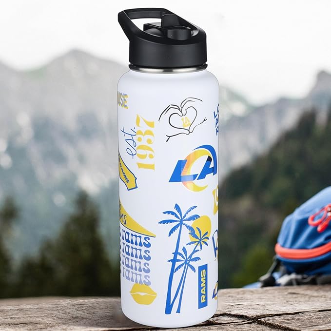 The Memory Company Officially Licensed NFL 34oz Water Bottle - Premium Stainless Steel Double-Wall Insulated, Leakproof Design