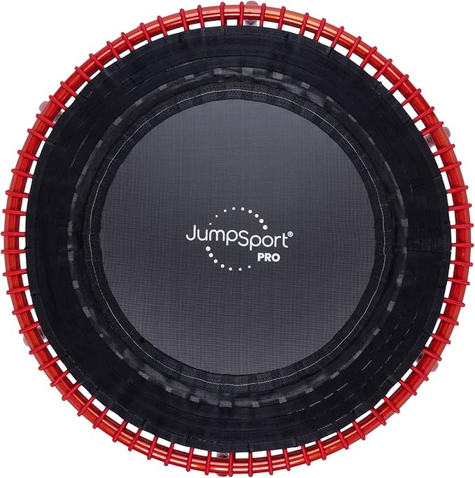 JumpSport 350 PRO Fitness Trampoline, Cardio Workout, No-Tip Arched Legs Home Gym Equipment, Adjustable Bungees & 60 Day Trial Video