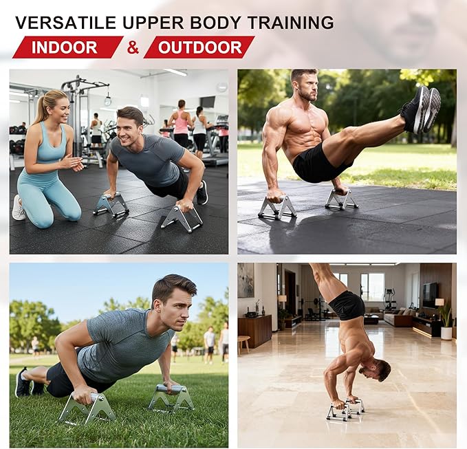 Push Up Bar - Heavy-Duty Stainless Steel Pushup Stands with Non-Slip Base, 660 lb Capacity, Portable Home Gym Equipment for Strength Training & Floor Workouts