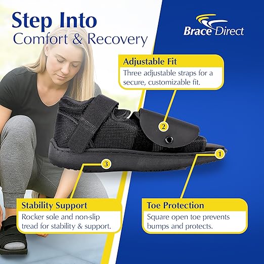 Deluxe Post Op Shoe - Adjustable Medical Support for Broken Toes, Foot Injuries, Fractures, Bunions and Surgical Recovery L3260 - Size L (Men’s US 10.5-12 / Women’s US 11.5-13)