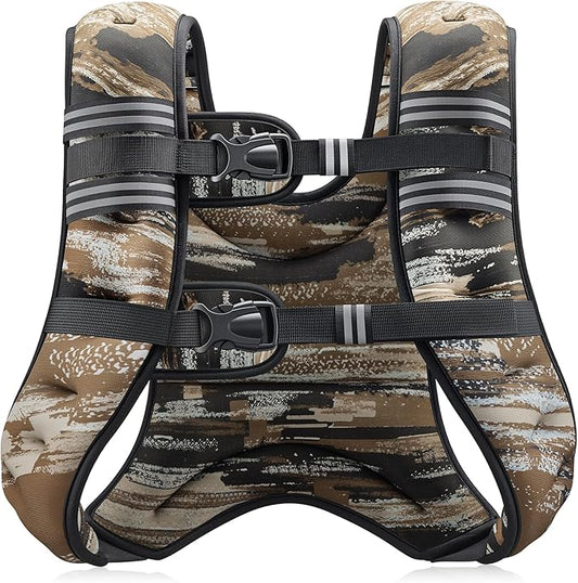 ZELUS Weighted Vest, 6lb/8lb/12lb/16lb/20lb/25lb/30lb Weight Vest with Reflective Stripe for Workout, Strength Training, Running, Fitness, Muscle Building, Weight Loss, Weightlifting