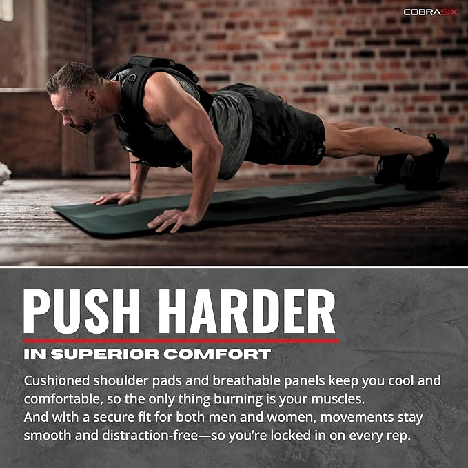 Weighted Vest for Men | Adjustable Weight Vest with Removable Iron Weights | Heavy Duty Workout Vests for Walking, Running, CrossFit, Strength Training, Rucking & Calisthenics | 35lbs & 44lbs