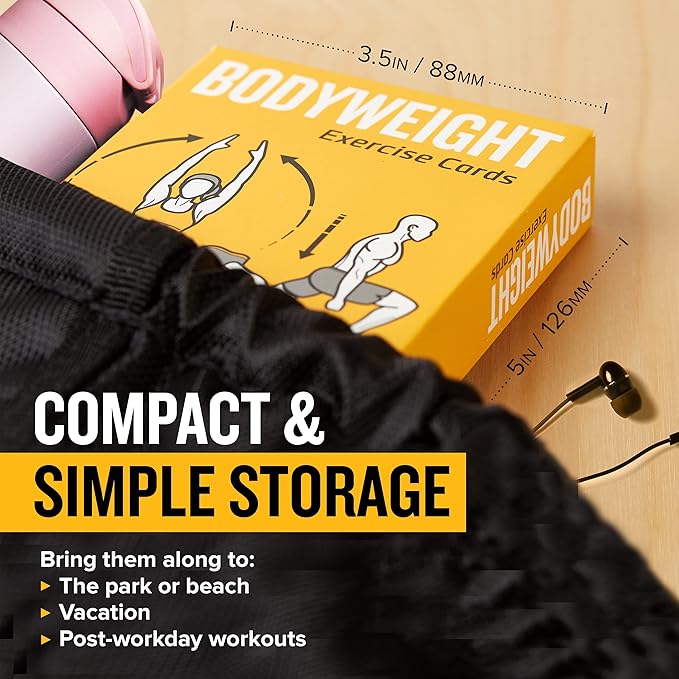 NewMe Fitness Bodyweight Workout Cards, Instructional Fitness Deck for Women & Men, Beginner Fitness Guide to Training Exercises at Home or Gym (Bodyweight, Vol 1)