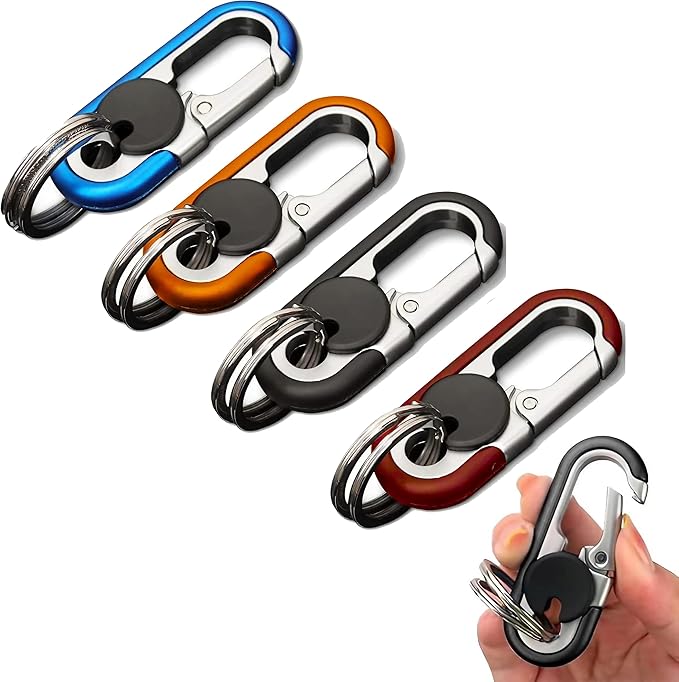 Men's Car Key Chain 2pcs, Personalized Creative Stainless Steel Car Keychain for Men