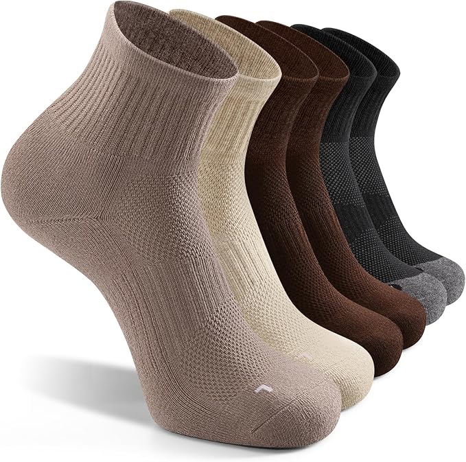FITRELL 6 Pack Men's Athletic Ankle Socks Cushioned Sports Running Socks 7-9/9-12/12-15