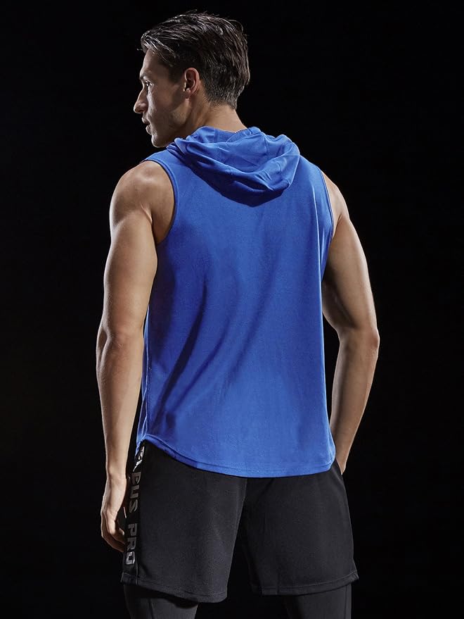 NELEUS Dry Fit Workout Athletic Muscle Tank Top Running Shirts with Hoods