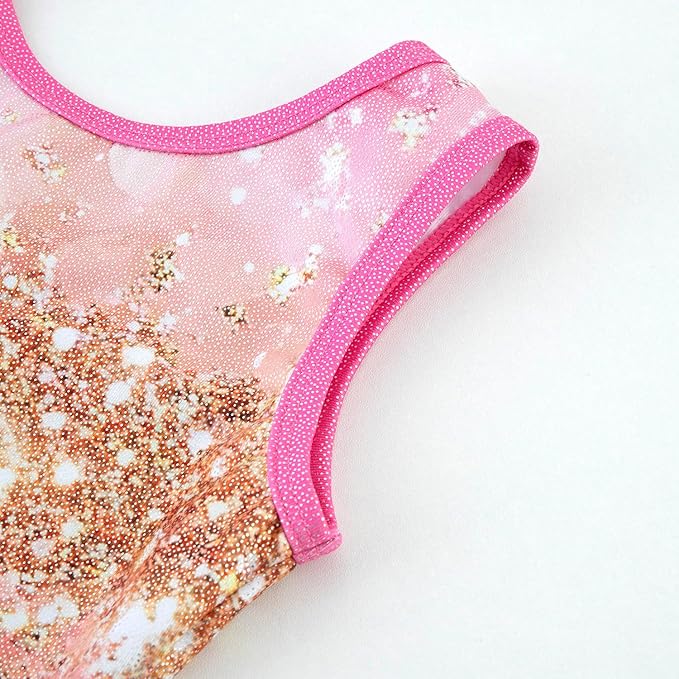 HOZIY Gymnastics Leotards for Girls with Shorts Toddlers Biketards Rainbow Unicorn Dinosaur Mermaid Leopard Flower Galaxy