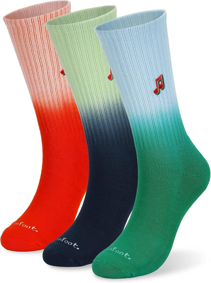 MONFOOT Women's and Men's 3-8 Pairs Athletic Cushion Crew Socks Multi