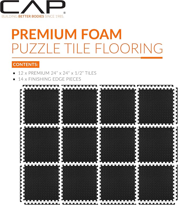 CAP Barbell Interlocking EVA Foam Exercise Puzzle Mat Home Gym Flooring | Multiple Options