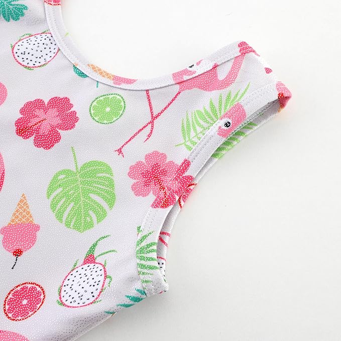 HOZIY Gymnastics Leotards for Girls with Shorts Toddlers Biketards Rainbow Unicorn Dinosaur Mermaid Leopard Flower Galaxy