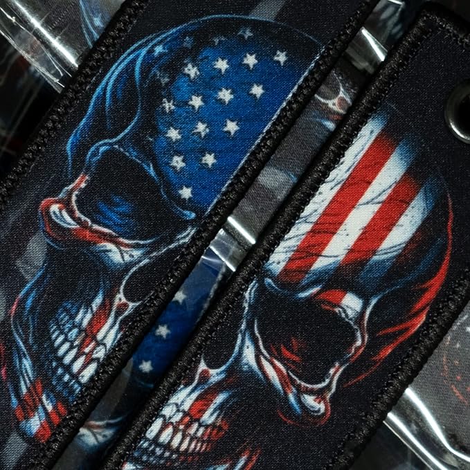 Patriotic Jet Tag Key Tag for attachment to keys, bags, Luggage and more. Made of Nylon Set of 2