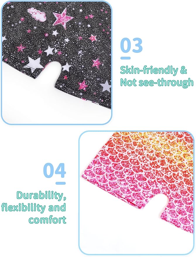 Nymphperi 2 Packs Gymnastics Leotard for Girls Sparkle Biketards with Shorts Kids Sleeveless Unitard One-Piece Dancewear