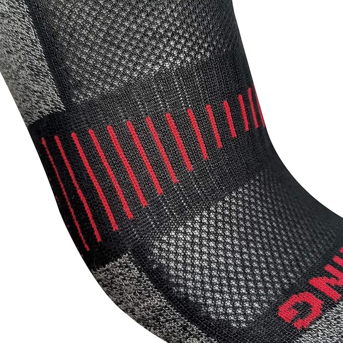BERING Men's Athletic Running Ankle Socks Cushioned Heel Tab (6 Pairs)