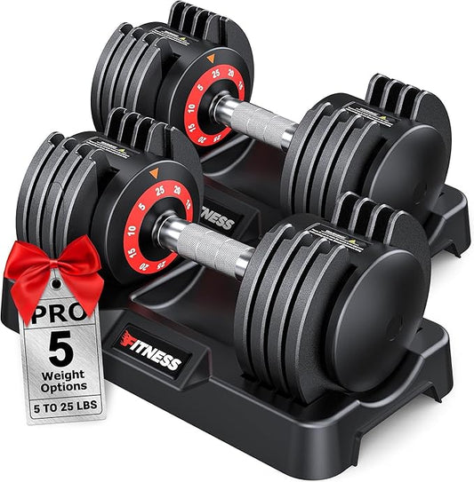 Adjustable Dumbbells Set of 2, 1 Hand Adjustable Weights Dumbbells Set, 5 in 1/10 in 1 Free Dumbbell with Anti-Slip Texture Handle, 25/55/80lb Pair Weight Set For Home Gym Suit both Men and Women