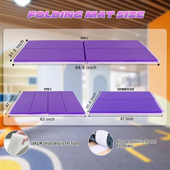 Foldable Gymnastic Bar for Kids Ages 3-20,5FT/6FT Horizontal Bar Base Length,Height Adjustable Kids Training Bar for Gymnastics,Gymnastics Equipment for Home Clubs