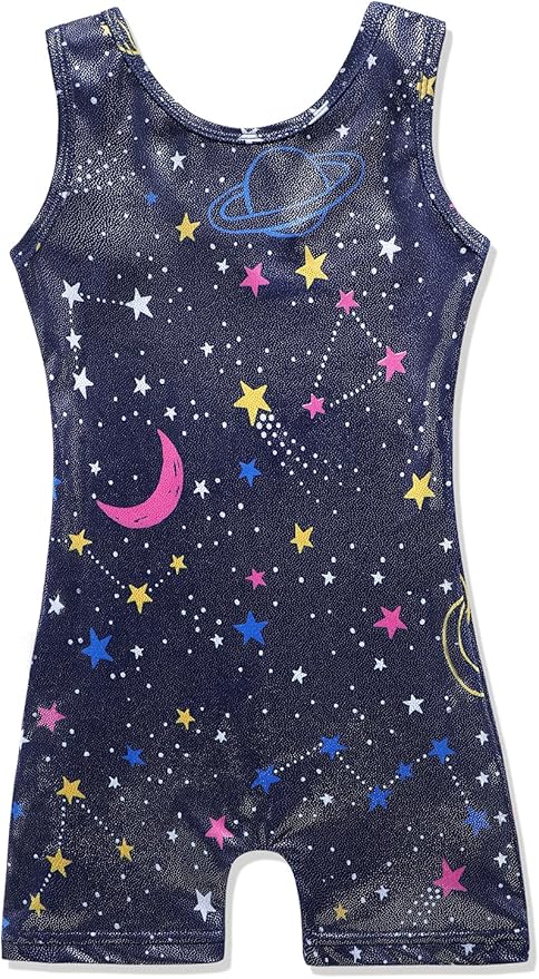 HOZIY Gymnastics Leotards for Girls with Shorts Toddlers Biketards Rainbow Unicorn Dinosaur Mermaid Leopard Flower Galaxy