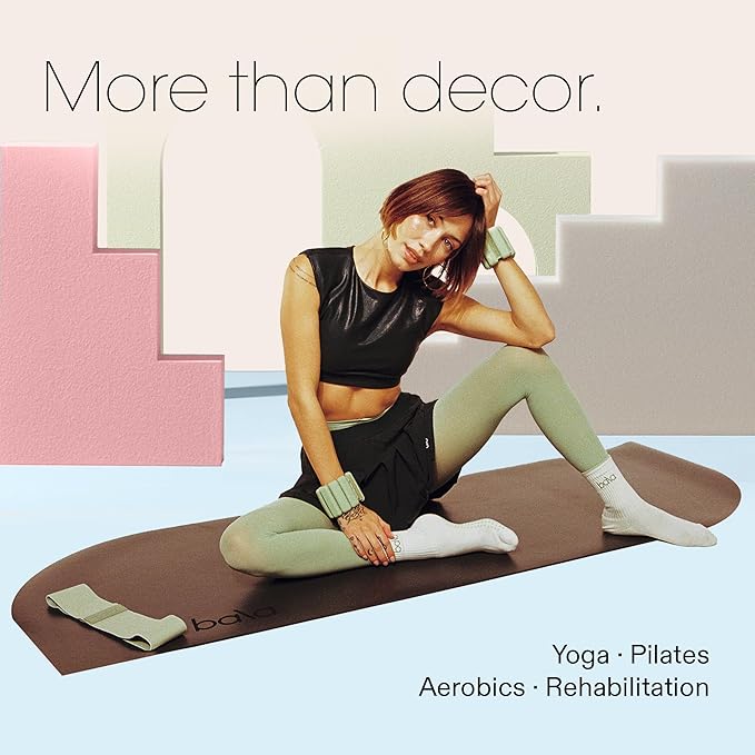 Bala Yoga Mat for Home Gym - Non Slip Exercise Mat for Home Workout, Stretching, Pilates, Aerobics & Floor & Fitness Work Out - Indoor Exercising Mat