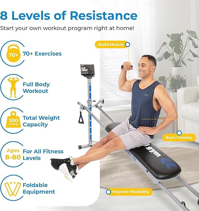 TOTAL GYM APEX G3, Slim-Frame Incline Bodyweight Training Home Exercise Machine, w/ 8 Levels of Resistance, Squat Stand, & Basic Accessory Set