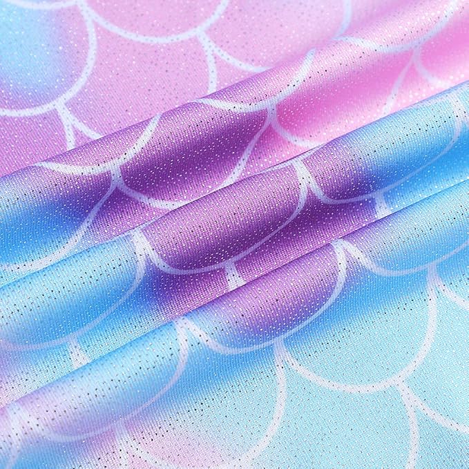 HOZIY Gymnastics Leotards for Girls with Shorts Toddlers Biketards Rainbow Unicorn Dinosaur Mermaid Leopard Flower Galaxy