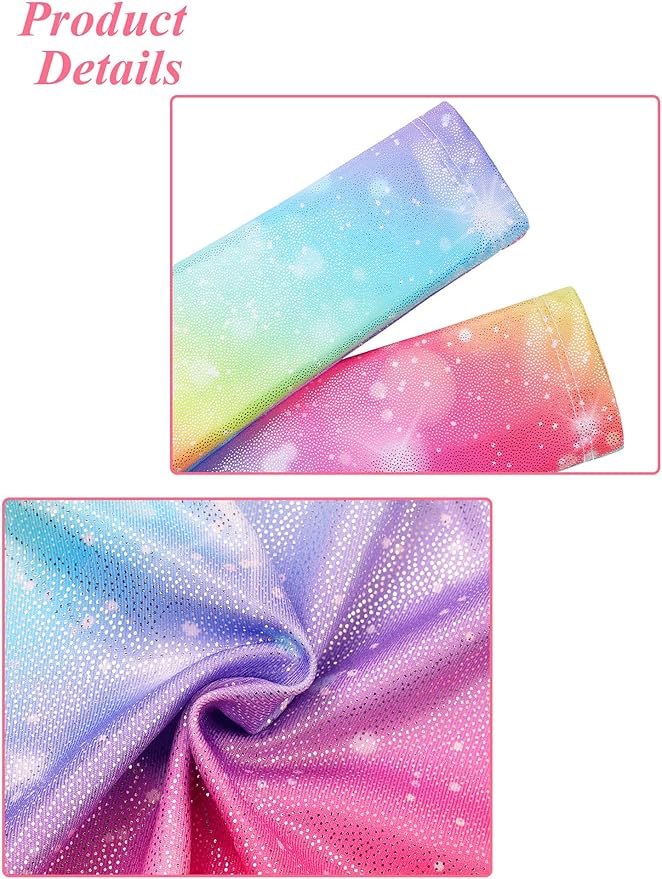 BAOHULU Gymnastics Leotards for Girls Long Sleeve Sparkly Cute Pattern Dance Outfit with Matching Shorts Set