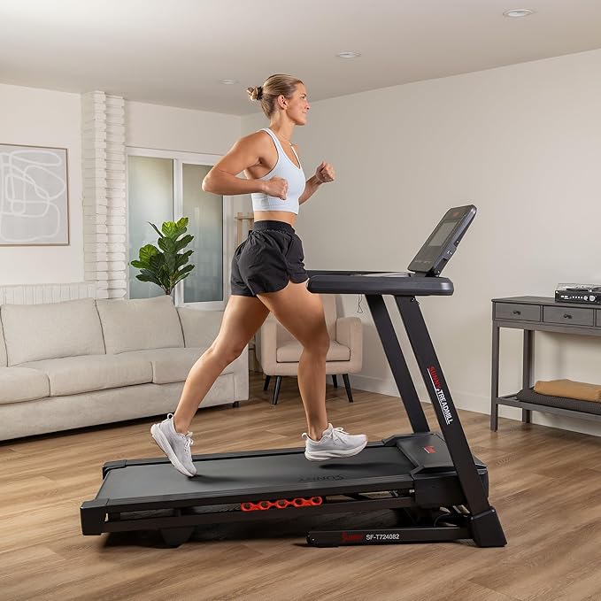 Sunny Health & Fitness Smart Heavy-Duty Auto Incline Treadmill with 20" Running Deck and Free SunnyFit App Connection