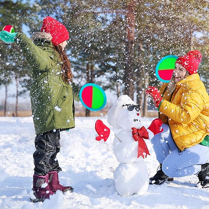 Ayeboovi Toss and Catch Ball Game Outdoor Beach Pool Kids Toys Outside Lawn Yard Games for 3 4 5 6 7 8 9 10 11 12 Year Old Girls Boys Toys Birthday Gift Stocking Stuffers (2 Paddles 2 Balls)