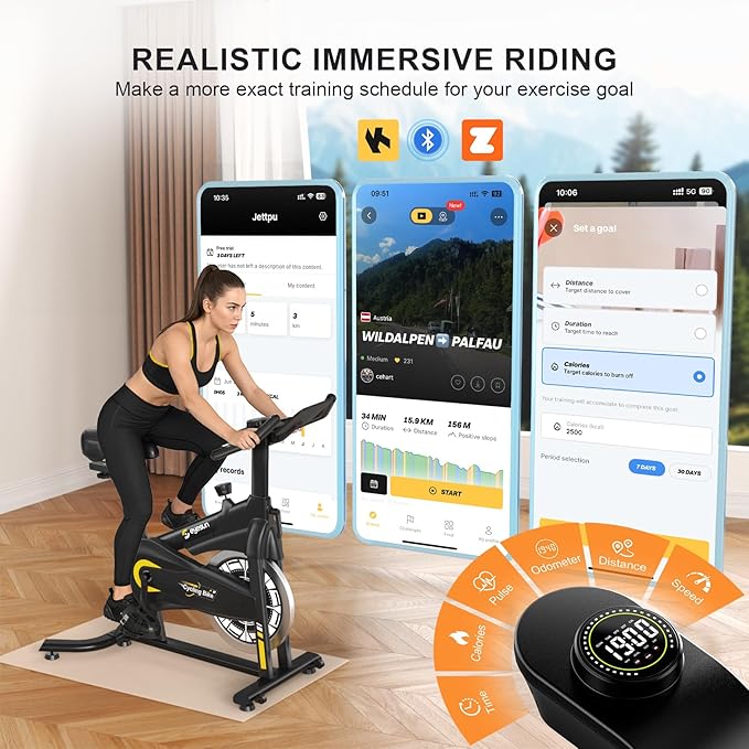Exercise Bikes for Home,Indoor Cycling Bike with Adjustable Magnetic,Brake Pad Resistance Silent Belt Drive,330lbs Weight Capacity &Upgraded Version Seat for Home Cardio&Weight Loss