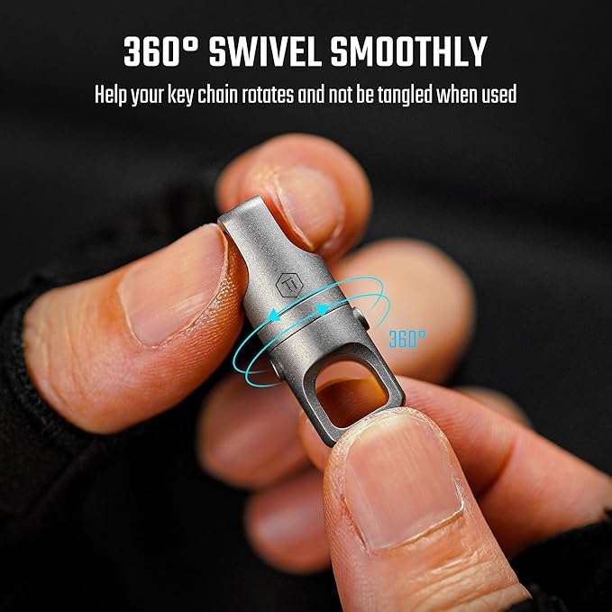 KeyUnity KA48 Titanium Magnetic Quick-Release Keychain, 360° Swivel Double-End Connector with Dual-Button Safety, 20kg Load, for Car Keys, USB Drives, and EDC Tools 2Pcs