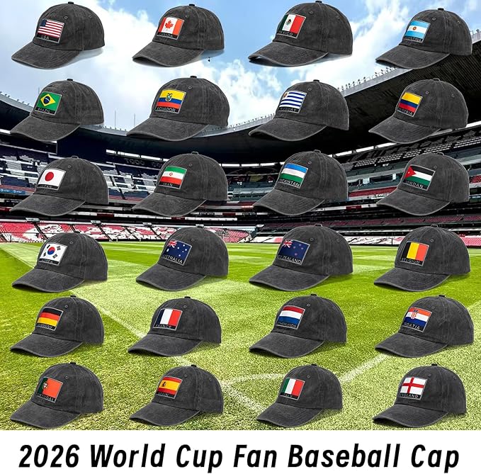 2026 World Cup National Team Fan Baseball Cap,Adjustable Flag Baseball Hat for World Cup Fan