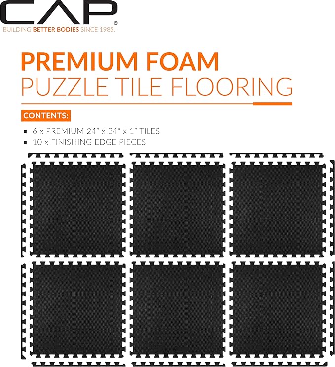 CAP Barbell Interlocking EVA Foam Exercise Puzzle Mat Home Gym Flooring | Multiple Options