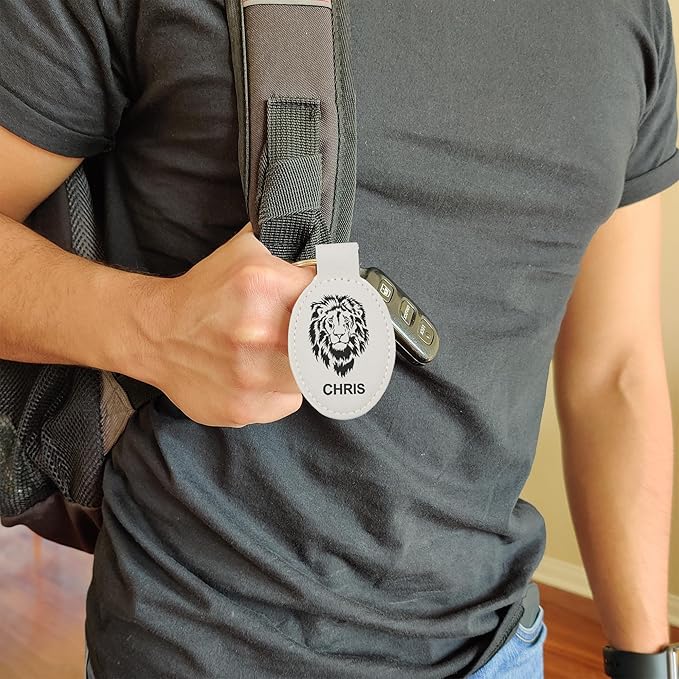 LaserGram Oval Keychain, Soccer Ball, Personalized Engraving Included