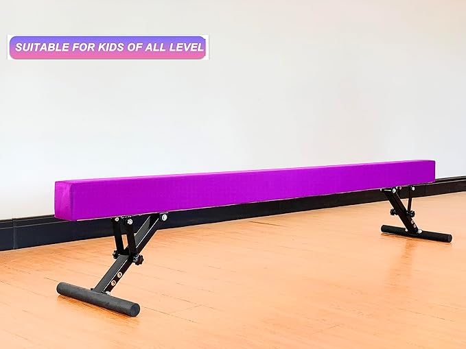 MARFULA Adjustable Balance Beam 8 ft Gymnastic Beam Adjustable Height for Kids and Teenage of All Gymnastic Levels, Gymnastic Training Beam Gymnastic Equipment for Athlete Home and Gym Club Use
