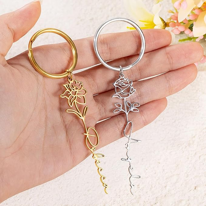Hiyong Personalized Keychain Custom Photo Keyring Customized Gifts for Men Custom Keychain with Your Photo Logo or Text