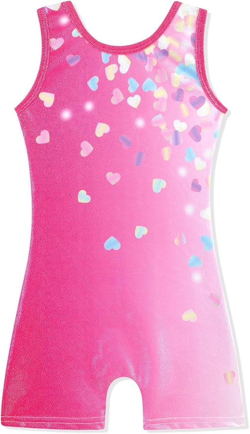 HOZIY Gymnastics Leotards for Girls with Shorts Toddlers Biketards Rainbow Unicorn Dinosaur Mermaid Leopard Flower Galaxy