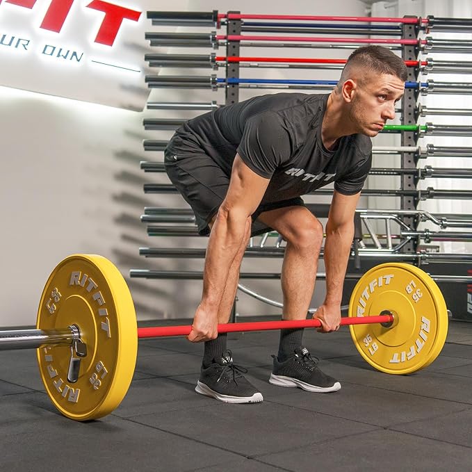 RITFIT 7FT Olympic Barbell for Strength and Weightlifting Training - 2 Inch Olympic Bar for Squat, Deadlift, Bench Press, Curl, Overhead Press - 600lbs/1000lbs/1200lbs Capacity