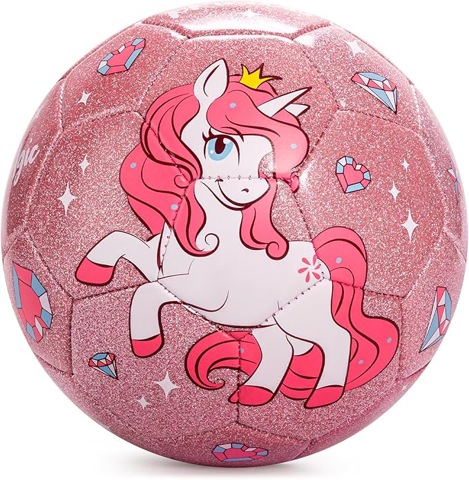 Soccer Ball Size 4 Size 3 Size 2 with Pump Deflated - Glitter Unicorn Dinosaur Toys for Toddler Kids - Sports & Outdoors Games - Christmas Stocking Stuffers Birthday Gifts for Boys Girls 1-3 3-8 8-12