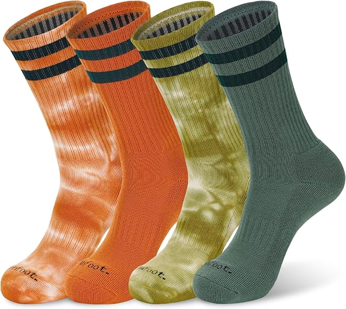 MONFOOT Women's and Men's 3-8 Pairs Athletic Cushion Crew Socks Multi
