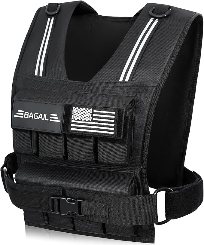 BAGAIL Weighted Vest Men, 20lb/30lb/40lb Adjustable Weight Vest for Woman with Removable Iron Weights, Women’s Rucking Vest for Walking, Workout, Running, Strength Training