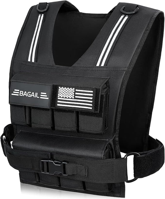 BAGAIL Weighted Vest Men, 20lb/30lb/40lb Adjustable Weight Vest for Woman with Removable Iron Weights, Women’s Rucking Vest for Walking, Workout, Running, Strength Training
