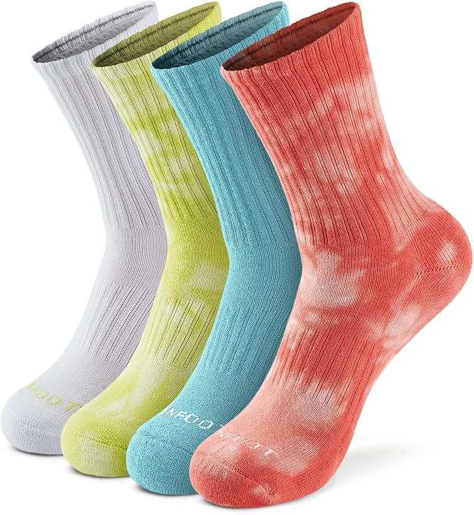 MONFOOT Women's and Men's 3-8 Pairs Athletic Cushion Crew Socks Multi