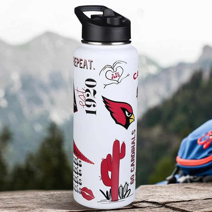 The Memory Company Officially Licensed NFL 34oz Water Bottle - Premium Stainless Steel Double-Wall Insulated, Leakproof Design