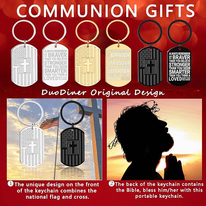 DuoDiner Stocking Stuffers Christmas Gift-Keychain Gifts for Men Religious Mens Gifts