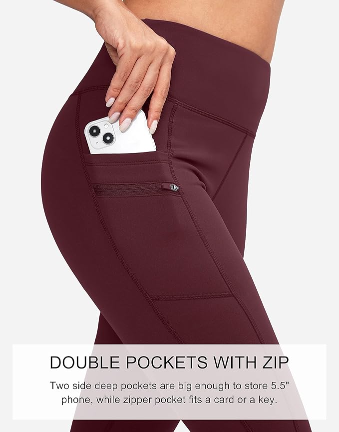 G Gradual Women's Fleece Lined Winter Leggings with Pockets Water Resistant High Waisted Thermal Warm Pants Running Hiking