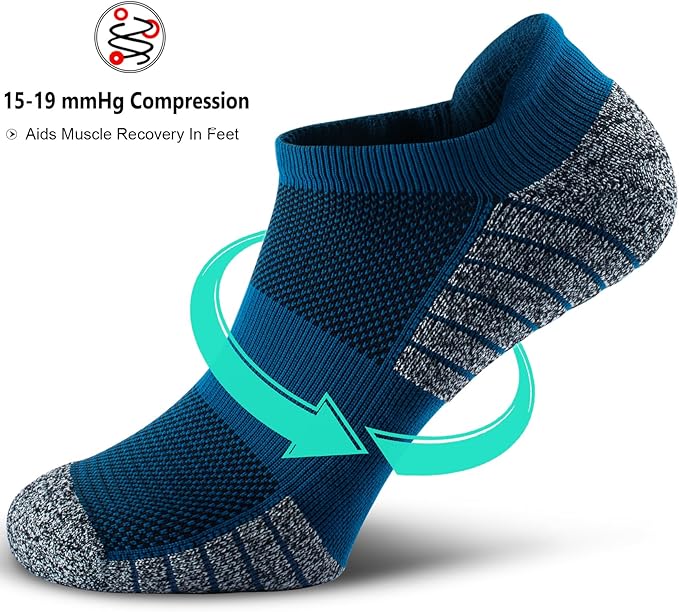 No Show Sports Compression Socks for Men and Women Circulation 4/8 Pack
