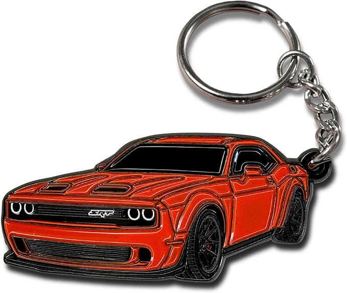 DODGE Challenger Keychain – Officially Licensed Dodge Accessories Key Chain for RT SRT Cool Toy Car Men Gift